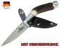 Preview: Trachtenmesser / Jagdnicker mit Hirschhorn-Griff, Lederscheide und 100mm Klingenlänge, Handarbeit